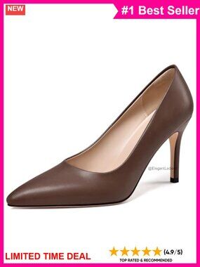 Women's Faux Leather Pointed Toe Stiletto High Heel Pumps Slip On